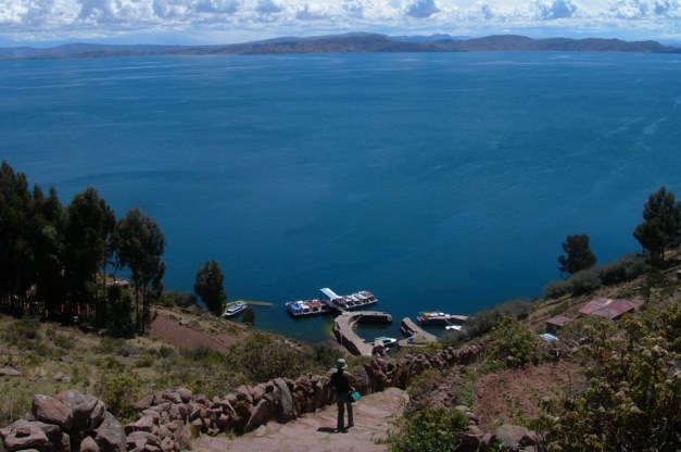 Lake Titicaca, nestled high in the Andes